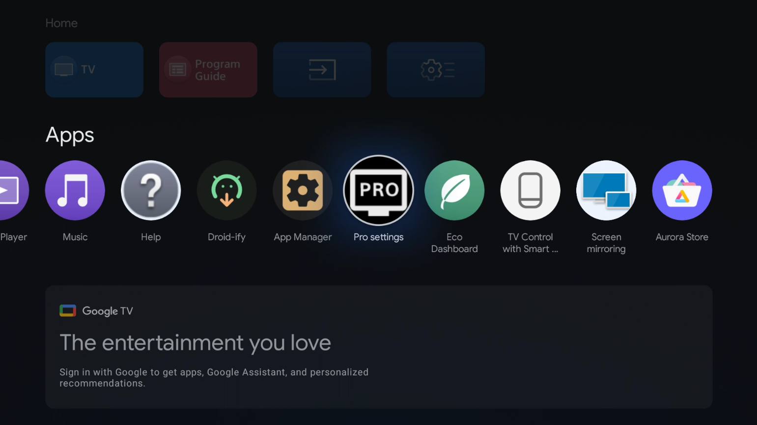 Pro Settings Tool Home Screen.png