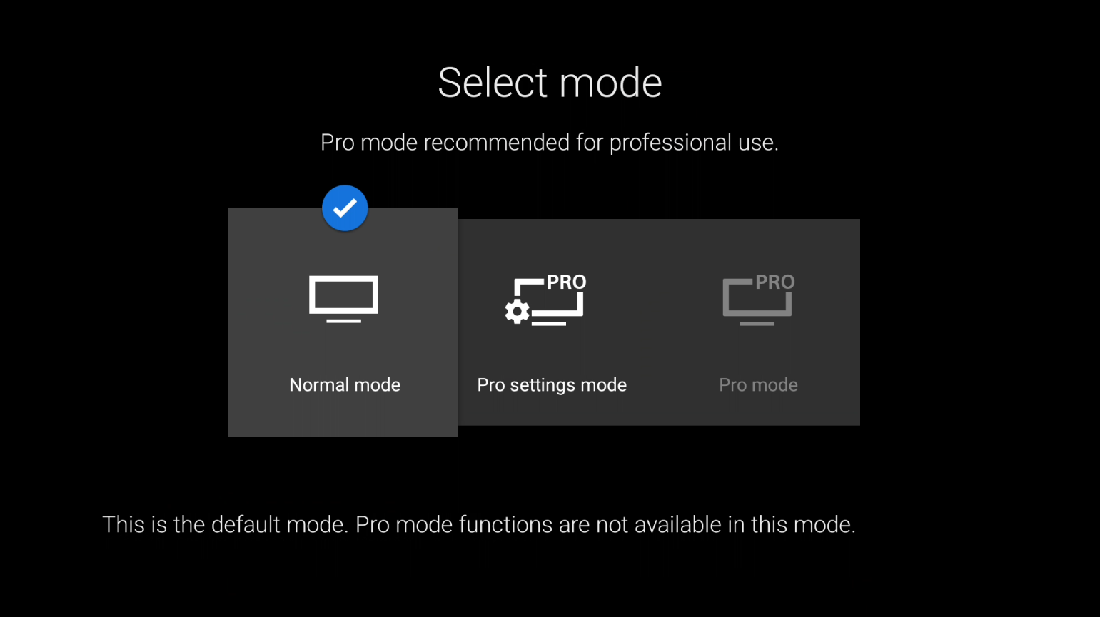 ProMode Tools Select Mode Menu.png